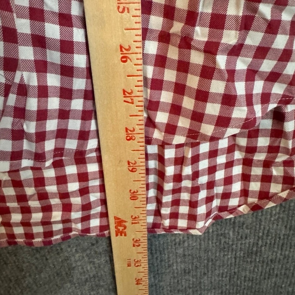Vineyard Vines Tucker Shirt Mens Medium Red White Gingham Button Down Cotton - Picture 4 of 6